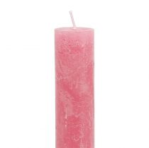Artikel Stearinlys farvet gennem pink 34mm x 300mm 4stk