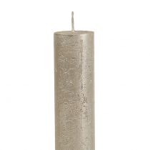 Artikel Taper stearinlys ensfarvet champagne 34mm x 300mm 4 stk
