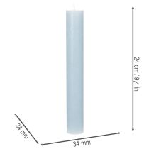 Artikel Blåt konisk lys til lysestager og borddekoration, 34x240 mm, 4 stk.