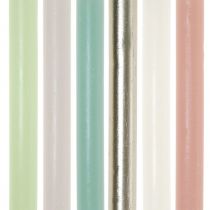 Koniske stearinlys farvet gennem forskellige farver 21 × 240mm 12stk