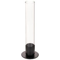 Artikel Konisk lysestage med glascylinder. Enkel og tidløs. 31 cm