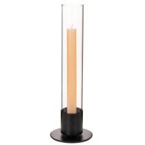 Artikel Konisk lysestage med glascylinder. Enkel og tidløs. 31 cm
