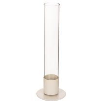 Artikel Moderne konisk lysestage med glascylinder og base, 31 cm