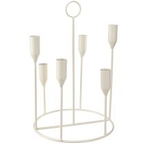 Artikel Konisk lysestage 6 lysestager grå Ø20cm H31cm