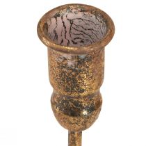 Artikel Antik pind lysestage til 4 lys guld 18×18cm H16,5cm