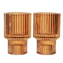 Artikel Pinde lysestage glas orange fyrfadsstage H8cm 4 stk