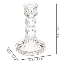 Artikel Transparent lysestage, klassisk design, borddekoration, 12 cm, 2 stk.