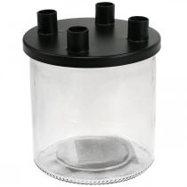 Lysestage glas Stang lysestage dekorationsglas H11cm Ø10cm