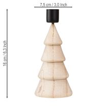 Artikel Stagelysholder trædekoration juletræ naturlig H16cm 2 stk