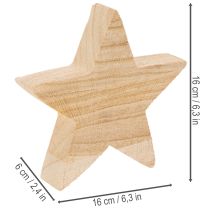 Artikel Rustik træstjernelysholder til keglelys, 16 cm
