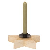 Artikel Rustik træstjernelysholder til keglelys, 16 cm