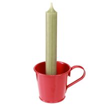 Artikel Metal lysestage kop rød H6cm 6 stk