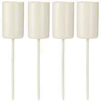 Artikel Metallysholder på stang, beige, H11 cm, 4 stk.