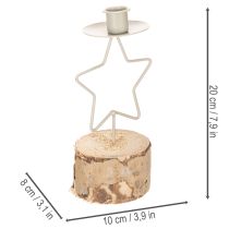Artikel Stjerneformet lysestage med træbase til et 20 cm lys