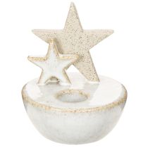 Artikel Keramik stjernelysholdere, juledekoration, 11 cm, 2 stk.