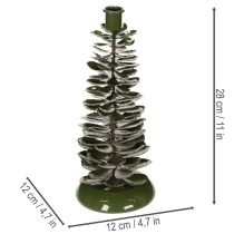 Artikel Lysestage juletræ grøn metaldekoration 28cm