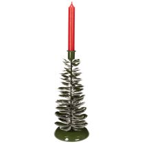 Artikel Lysestage juletræ grøn metaldekoration 28cm