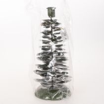 Artikel Lysestage juletræ grøn metaldekoration 28cm