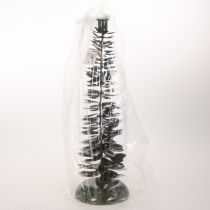 Artikel Lysestage i juletræsdesign, grønt metal, 45 cm