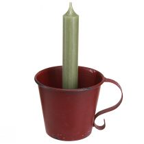 Artikel Tilspidset lysestage vintage kop dekorativ vinrød Ø9,5cm H8cm 3stk