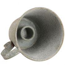 Artikel Tilspidset lysestage vintage kop lysestage metal grå Ø9,5cm H8cm 3stk