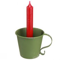 Artikel Pind lysestage vintage kop metal dekoration grøn Ø9,5cm H8cm 3stk