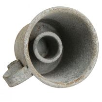 Artikel Tilspidset lysestage vintage kop metalgrå Ø7cm H6cm 2stk
