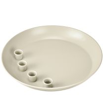 Artikel Konisk lysestage til 4 lys, lyseskål, grå metal, Ø30 cm