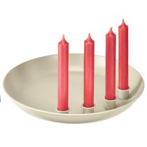 Artikel Konisk lysestage til 4 lys, lyseskål, grå metal, Ø30 cm