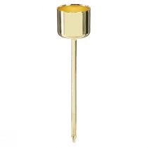 Artikel Pind lysestage til stikning guld Ø22mm H10,5cm 12 stk