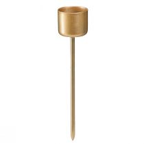 Artikel Pind lysestage til stikning mat guld Ø22mm H10,5cm 12 stk
