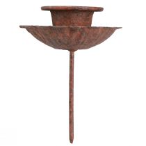 Artikel Pind lysestage til indstikning af rust look Ø8,5cm H4cm 4stk