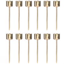 Artikel Pind lysestage til stikning i rødguld Ø22mm H10,5cm 12 stk