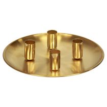Pind lysestage guld Ø2,5cm lysestage metal Ø23cm