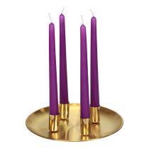 Pind lysestage guld Ø2,5cm lysestage metal Ø23cm