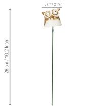 Artikel Keramisk uglepæl dekorativ figur til planter 26 cm 2 stk.