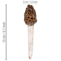 Artikel Kunstig morkel-svampe dekorativ pæl til urtepotter og bord, 13 cm, 2 stk.