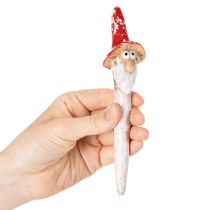 Artikel Dværgfigur til opsætning, med langt skæg og svampehat, dekoration, 17 cm, 2 stk.