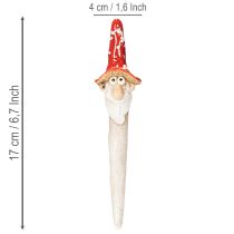 Artikel Dværgfigur til opsætning, med langt skæg og svampehat, dekoration, 17 cm, 2 stk.