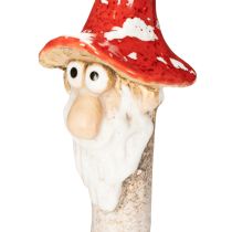 Artikel Dværgfigur til opsætning, med langt skæg og svampehat, dekoration, 17 cm, 2 stk.