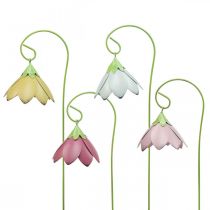 Havestake Metal Dekorative Blomster Farvede Bed Stakes L34 4stk