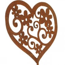 Blomsterprop hjerte havedekoration patina Valentinsdag 10×8,5cm