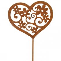 Blomsterprop hjerte havedekoration patina Valentinsdag 10×8,5cm