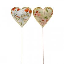 Artikel Blomsterstik hjerte dekorativt stik hjerte blomster 8×1,5×8cm 4 stk