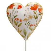 Blomsterstik hjerte dekorativt stik hjerte blomster 8×1,5×8cm 4stk
