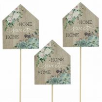 Blomsterpropper træ Home Sweet Home decoration 6,5x7,5cm 18stk