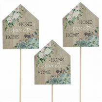 Artikel Blomsterpropper træ Home Sweet Home decoration 6,5x7,5cm 18stk