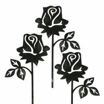 Artikel Metalstik rose sølvgrå, hvidvasket metal 20cm × 11,5cm 8 stk