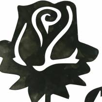 Artikel Metalstik rose sølvgrå, hvidvasket metal 20cm × 11,5cm 8 stk