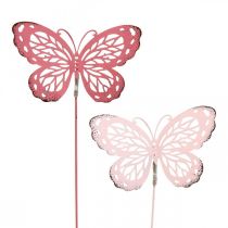 Artikel Havespil sommerfugl metal pink H30cm 6 stk